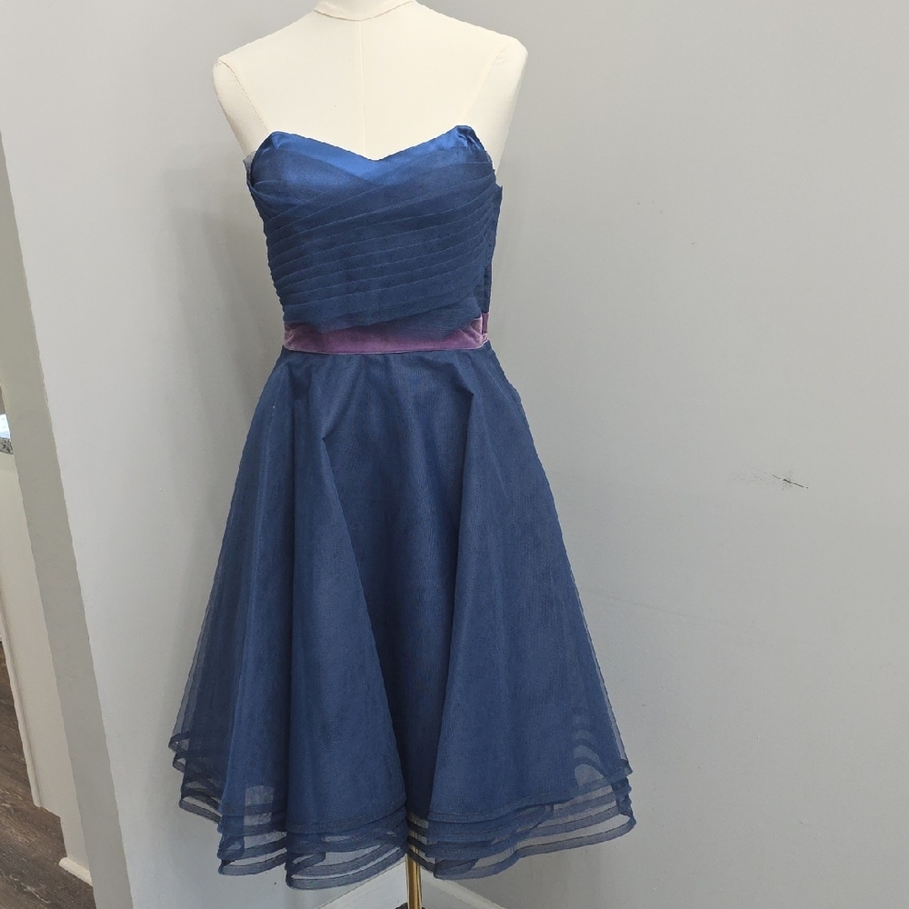 Vintage Y2K Never Worn With Tags Betsey Johnson Blue and Purple Strapless Dress